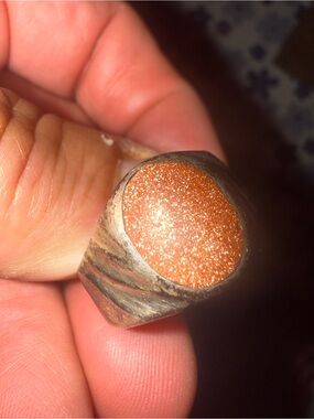 Men's Statement Ring with Sparkling Sun Stone size 11